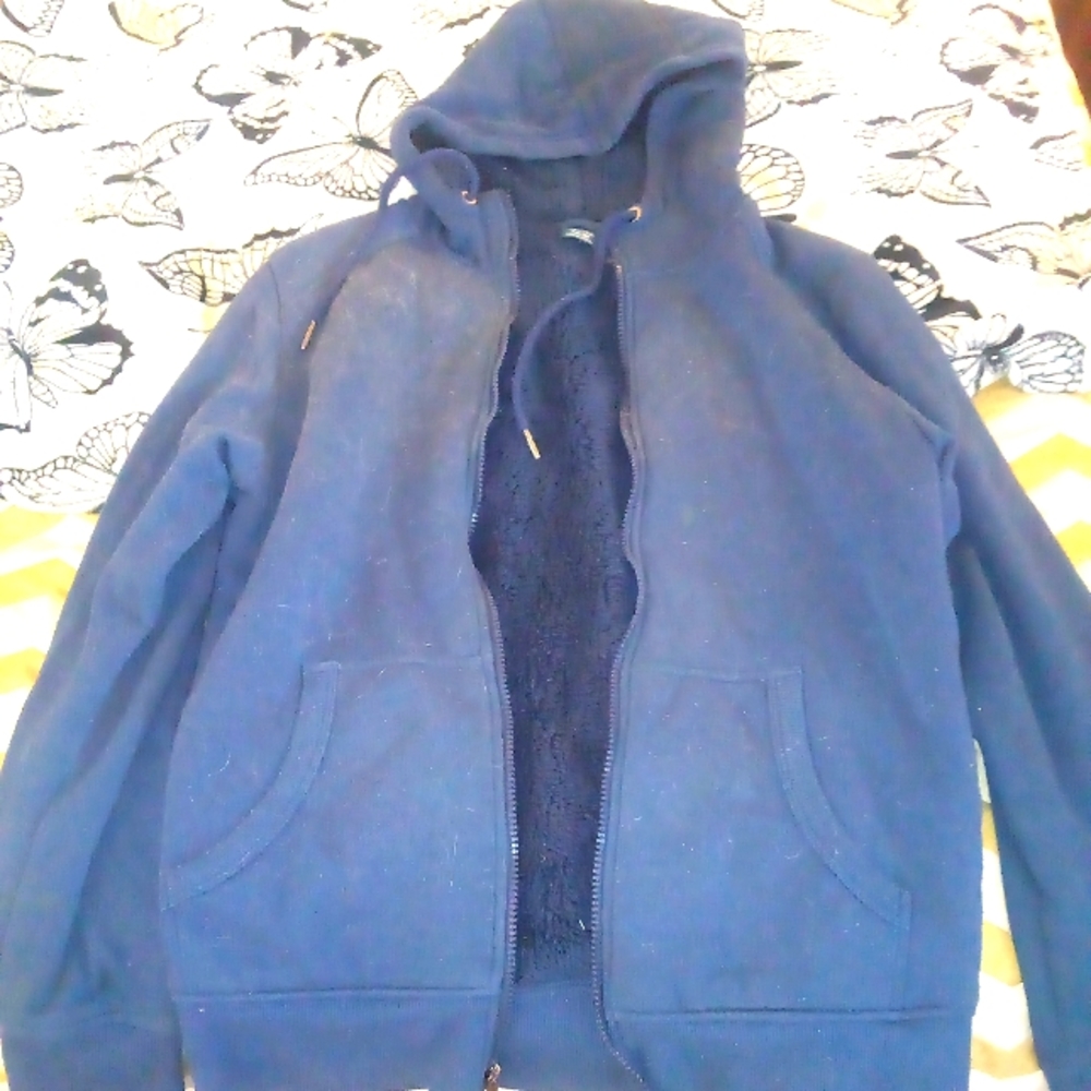 Blue, fur, hoodie / jacket for a man and a woman